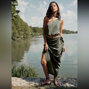 Zara Tied MIDI Skirt